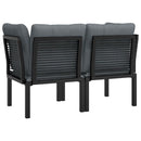 hjørnemoduler til havesofa 2 stk. m. hynder polyrattan sort grå