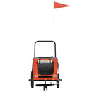 hundetrailer til cykel oxfordstof og jern orange og sort