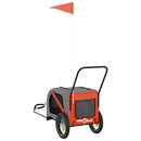 hundetrailer til cykel oxfordstof og jern orange og sort