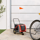hundetrailer til cykel oxfordstof og jern orange og sort