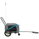 hundetrailer til cykel oxfordstof og jern blå og sort