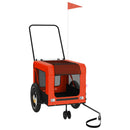 hundetrailer til cykel oxfordstof og jern orange og sort