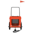 hundetrailer til cykel oxfordstof og jern orange og sort