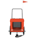 hundetrailer til cykel oxfordstof og jern orange og sort