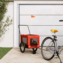 hundetrailer til cykel oxfordstof og jern orange og sort