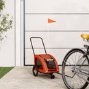 cykeltrailer til kæledyr oxfordstof og jern orange og grå