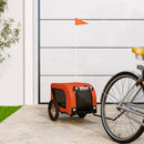 hundetrailer til cykel oxfordstof og jern orange og sort