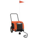 hundetrailer til cykel oxfordstof og jern orange og sort