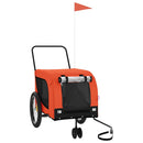 hundetrailer til cykel oxfordstof og jern orange og sort