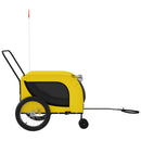 hundetrailer til cykel oxfordstof og jern gul og sort