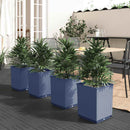 plantekasser 4 stk. 30x30x37 cm polypropylen blågrå