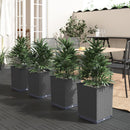 plantekasser 4 stk. 30x30x37 cm polypropylen sort