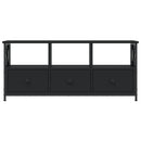 tv-bord 102x33x45 cm konstrueret træ og jern sort