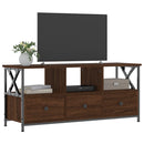 tv-bord 102x33x45 cm konstrueret træ og jern brun egetræsfarve