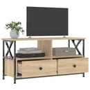 tv-bord 90x33x45 cm konstrueret træ og jern sonoma-eg