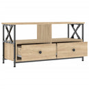 tv-bord 90x33x45 cm konstrueret træ og jern sonoma-eg