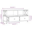 tv-bord 90x33x45 cm konstrueret træ og jern sonoma-eg