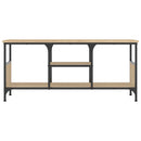 tv-bord 100x35x45 cm konstrueret træ og jern sonoma-eg