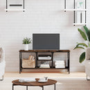 tv-bord 100x35x45 cm konstrueret træ og jern røget egetræsfarve