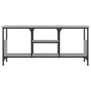 tv-bord 100x35x45 cm konstrueret træ og jern grå sonoma-eg