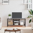 tv-bord 100x35x45 cm konstrueret træ og jern grå sonoma-eg