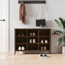 skoskab 100x35x70 cm konstrueret træ brun egetræ