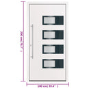 hoveddør 100x200 cm aluminium og PVC hvid