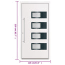 hoveddør 110x210 cm aluminium og PVC hvid