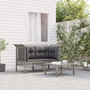 hjørnemoduler til havesofa 2 stk. med hynder polyrattan grå