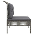 midtermodul til havesofa med hynde polyrattan grå