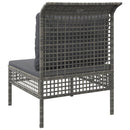midtermodul til havesofa med hynde polyrattan grå
