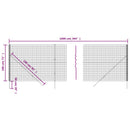 trådhegn 1,8x10 m galvaniseret stål antracitgrå