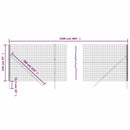 trådhegn 2,2x25 m galvaniseret stål antracitgrå
