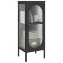 skænk 40x35x105 cm glas og stål sort