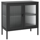 skænk 70x35x70 cm glas og stål sort
