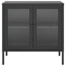 skænk 70x35x70 cm glas og stål sort
