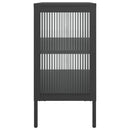 skænk 70x35x70 cm glas og stål sort
