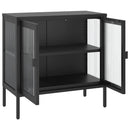 skænk 70x35x70 cm glas og stål sort