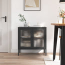 skænk 70x35x70 cm glas og stål sort