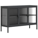 skænk 105x35x70 cm glas og stål sort