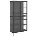 skab 85x40x180 cm glas og stål sort