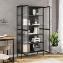 skab 85x40x180 cm glas og stål sort