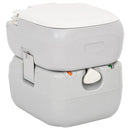transportabelt campingtoilet 22+12 l HDPE grå og hvid