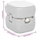 transportabelt campingtoilet 22+12 l HDPE grå og hvid
