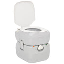 transportabelt campingtoilet 22+12 l HDPE grå og hvid