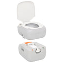 transportabelt campingtoilet 22+12 l HDPE grå og hvid
