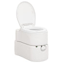 bærbart campingtoilet 24+17 l HDPE og emalje hvid
