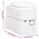 bærbart campingtoilet 24+17 l HDPE og PP hvid