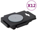 møbelhunde 12 stk. med 8 hjul 150 kg polypropylen sort
