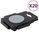 møbelhunde 20 stk. med 8 hjul 150 kg polypropylen sort
